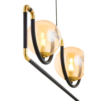 Jupiter 1989 - Hanglamp aan een koord HANZA 3xG9/10W/230V zwart/goud/beige