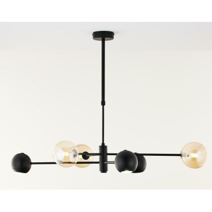 Jupiter 1993 - Hanglamp met vaste pendel MOKA 3xGU10/10W/230V + 3xG9/10W/230V zwart/beige