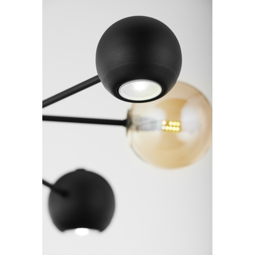 Jupiter 1993 - Hanglamp met vaste pendel MOKA 3xGU10/10W/230V + 3xG9/10W/230V zwart/beige
