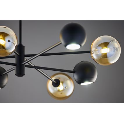 Jupiter 1994 - Hanglamp met vaste pendel MOKA 4xGU10/10W/230V + 4xG9/10W/230V zwart/beige