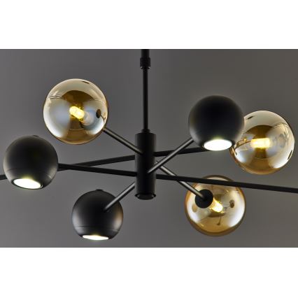 Jupiter 1994 - Hanglamp met vaste pendel MOKA 4xGU10/10W/230V + 4xG9/10W/230V zwart/beige