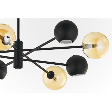 Jupiter 1994 - Hanglamp met vaste pendel MOKA 4xGU10/10W/230V + 4xG9/10W/230V zwart/beige