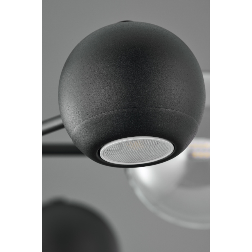 Jupiter 1995 - Hanglamp met vaste pendel MOKA 3xGU10/10W/230V + 3xG9/10W/230V zwart/doorzichtig