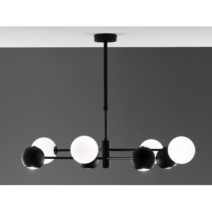 Jupiter 1998 - Hanglamp met vaste pendel MOKA 4xGU10/10W/230V + 4xG9/10W/230V zwart/wit