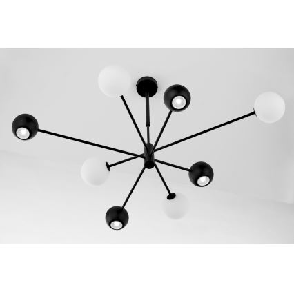 Jupiter 1998 - Hanglamp met vaste pendel MOKA 4xGU10/10W/230V + 4xG9/10W/230V zwart/wit