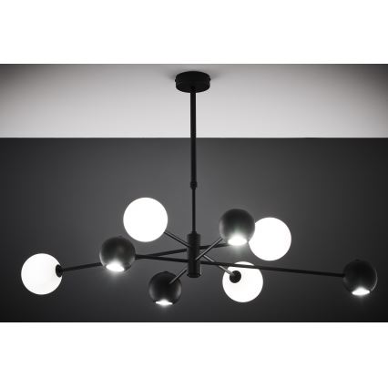 Jupiter 1998 - Hanglamp met vaste pendel MOKA 4xGU10/10W/230V + 4xG9/10W/230V zwart/wit