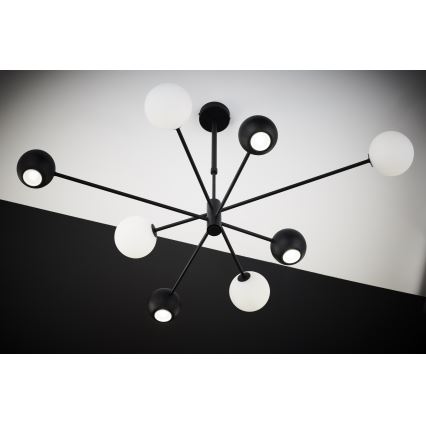 Jupiter 1998 - Hanglamp met vaste pendel MOKA 4xGU10/10W/230V + 4xG9/10W/230V zwart/wit
