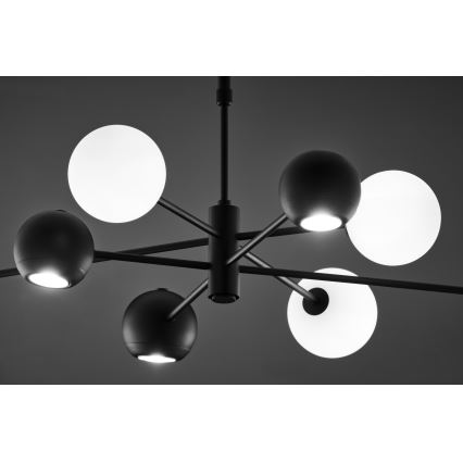 Jupiter 1998 - Hanglamp met vaste pendel MOKA 4xGU10/10W/230V + 4xG9/10W/230V zwart/wit