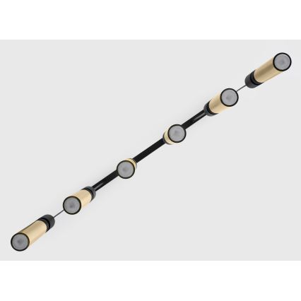 Jupiter 2008 - Hanglamp aan een koord ALAS 6xGU10/10W/230V goud/zwart