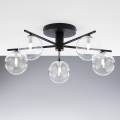 Jupiter 2046 - Bevestigde hanglamp PRATO 5xG9/10W/230V zwart/doorzichtig