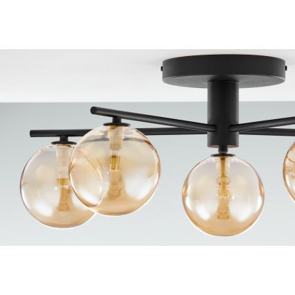 Jupiter 2047 - Bevestigde hanglamp PRATO 5xG9/10W/230V zwart/beige