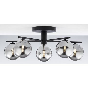 Jupiter 2048 - Opbouwkroonluchter PRATO 5xG9/14W/230V zwart/rookgrijs