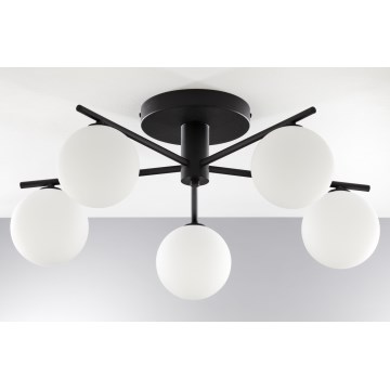 Jupiter 2049 - Plafondkroonluchter PRATO 5xG9/14W/230V zwart/wit