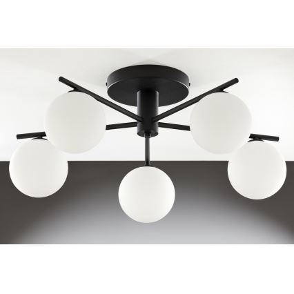 Jupiter 2049 - Plafondkroonluchter PRATO 5xG9/14W/230V zwart/wit