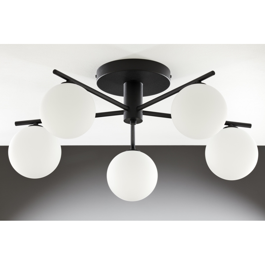 Jupiter 2049 - Plafondkroonluchter PRATO 5xG9/14W/230V zwart/wit