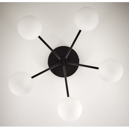 Jupiter 2049 - Plafondkroonluchter PRATO 5xG9/14W/230V zwart/wit