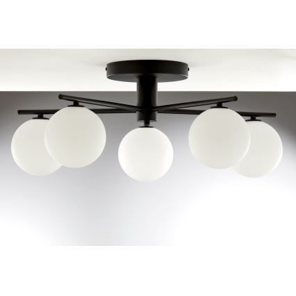 Jupiter 2049 - Plafondkroonluchter PRATO 5xG9/14W/230V zwart/wit
