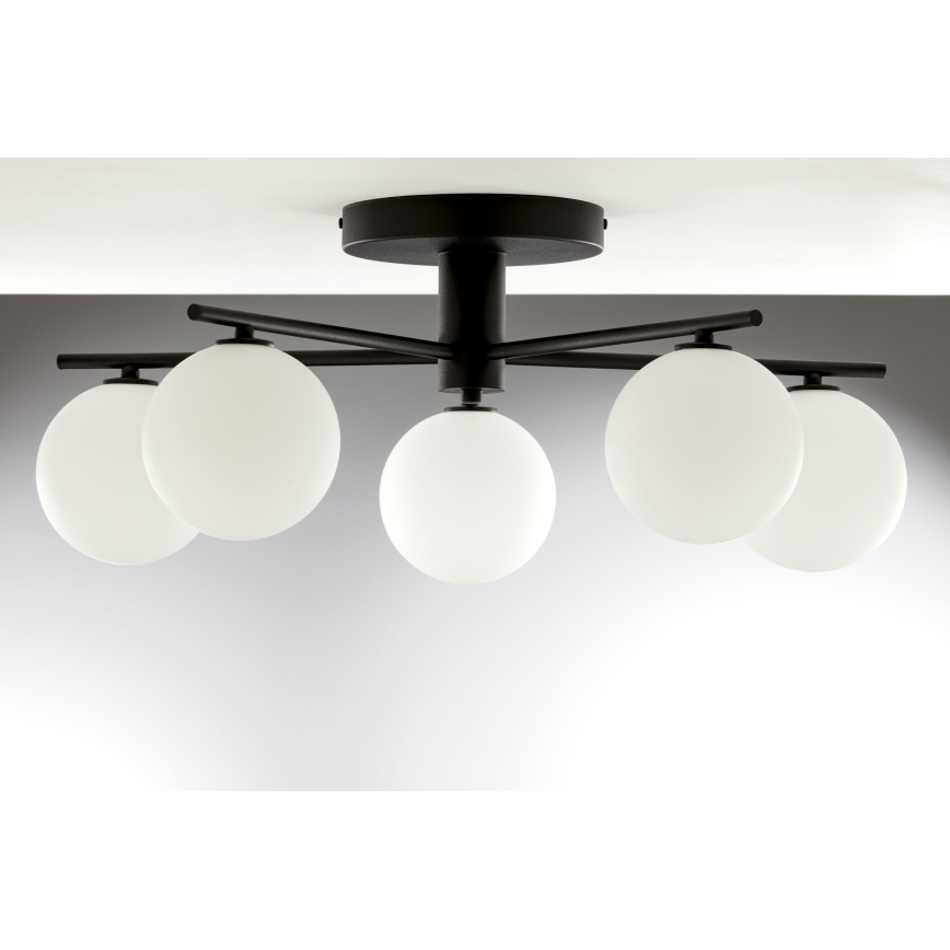 Jupiter 2049 - Plafondkroonluchter PRATO 5xG9/14W/230V zwart/wit