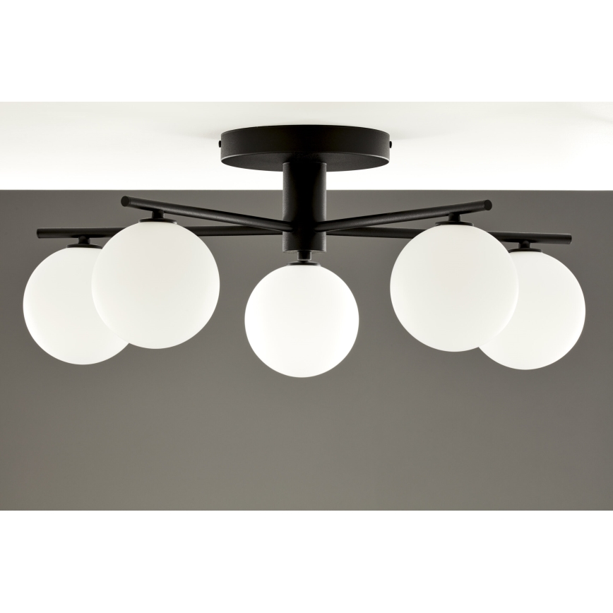 Jupiter 2049 - Plafondkroonluchter PRATO 5xG9/14W/230V zwart/wit