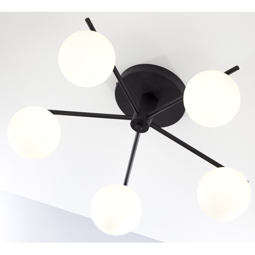 Jupiter 2049 - Plafondkroonluchter PRATO 5xG9/14W/230V zwart/wit