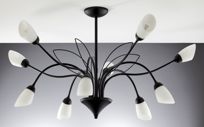 Jupiter 2056 - GLORIOSA kroonluchter met stang 10xG9/14W/230V zwart