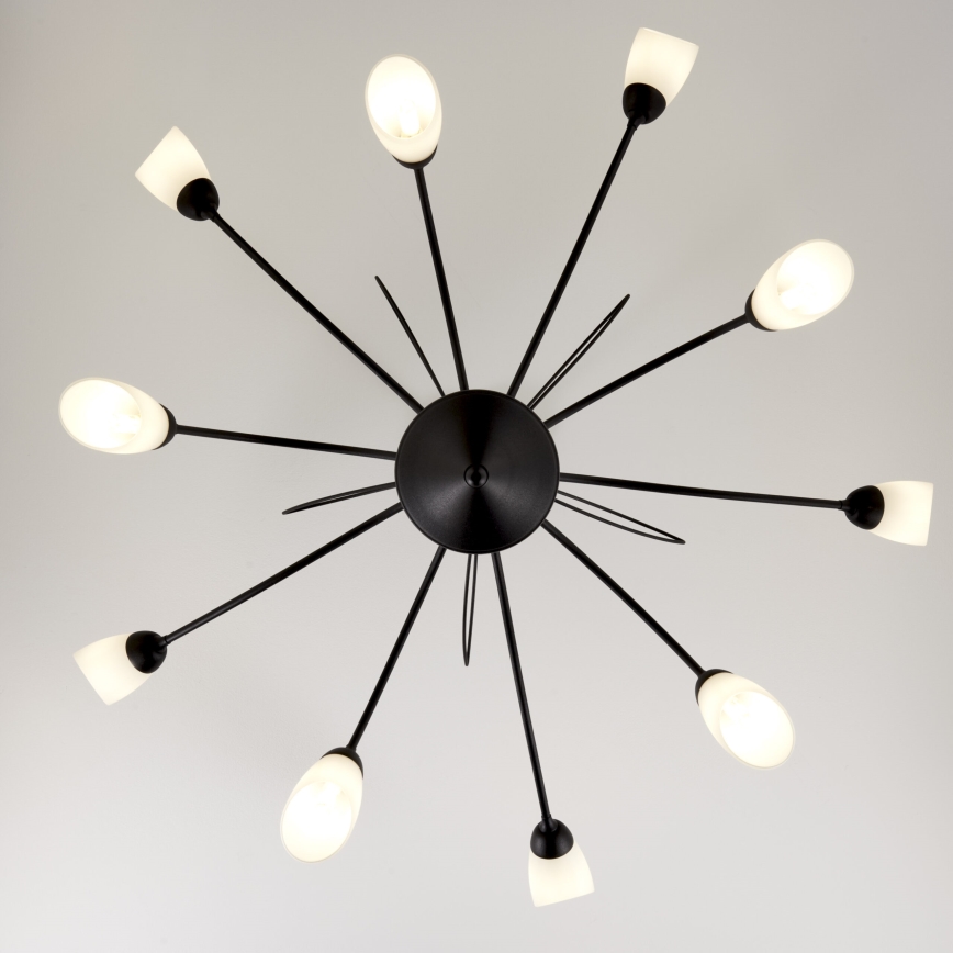 Jupiter 2056 - GLORIOSA kroonluchter met stang 10xG9/14W/230V zwart