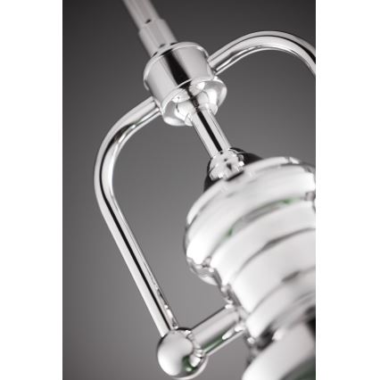 Jupiter 2071 - Hanglamp met stang PLATINO 1xE27/15W/230V groen/glanzend chroom