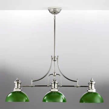 Jupiter 2072 - Hanglamp aan stang PLATINO 3xE27/15W/230V groen/glanzend chroom