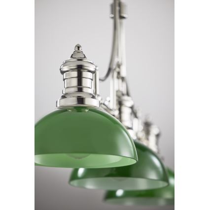 Jupiter 2072 - Hanglamp aan stang PLATINO 3xE27/15W/230V groen/glanzend chroom