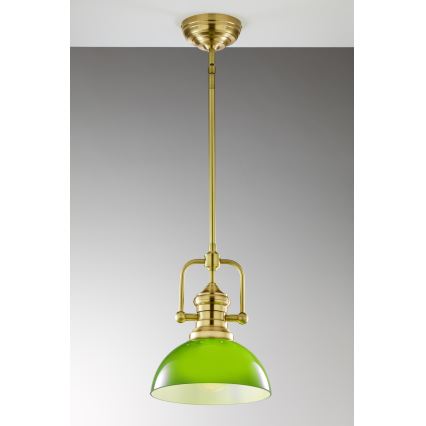 Jupiter 2073 - hanglamp met stang PLATINO 1xE27/15W/230V groen/goud