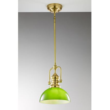 Jupiter 2073 - hanglamp met stang PLATINO 1xE27/15W/230V groen/goud