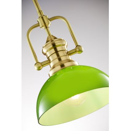 Jupiter 2073 - hanglamp met stang PLATINO 1xE27/15W/230V groen/goud