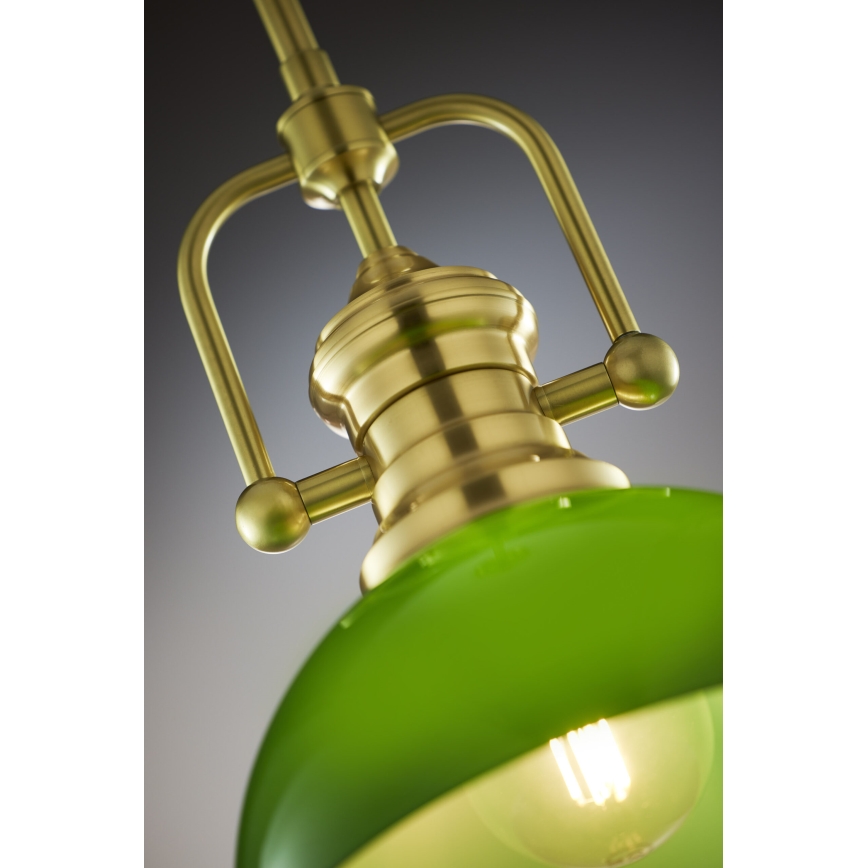 Jupiter 2073 - hanglamp met stang PLATINO 1xE27/15W/230V groen/goud