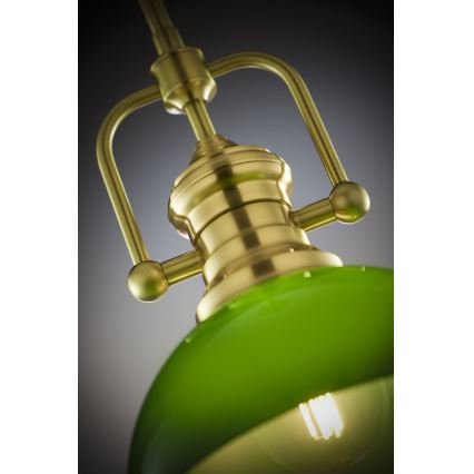 Jupiter 2073 - hanglamp met stang PLATINO 1xE27/15W/230V groen/goud