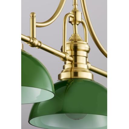 Jupiter 2074 - Hanglamp met staaf PLATINO 3xE27/15W/230V groen/goud