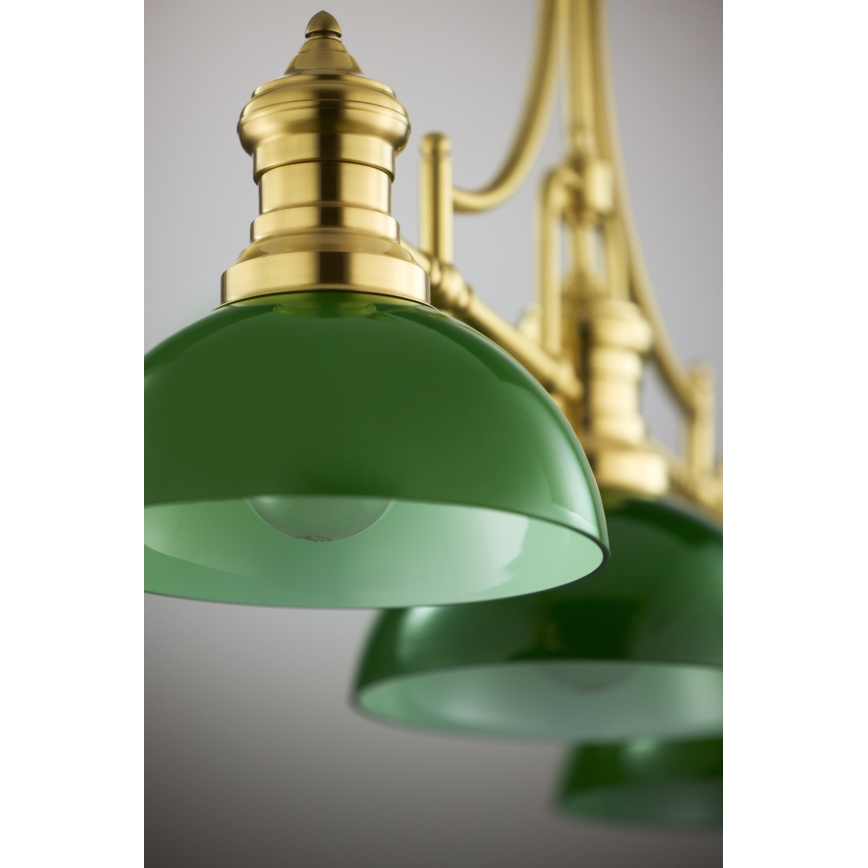 Jupiter 2074 - Hanglamp met staaf PLATINO 3xE27/15W/230V groen/goud