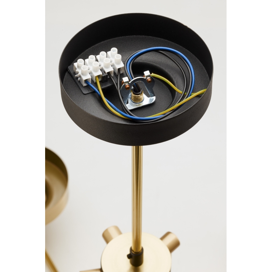 Jupiter 2087 - Kroonluchter met stang RAMIREZ 3xE27/15W/230V goud/zwart