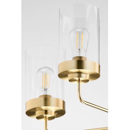 Jupiter 2088 - Kroonluchter met stang RAMIREZ 5xE27/15W/230V goud/zwart