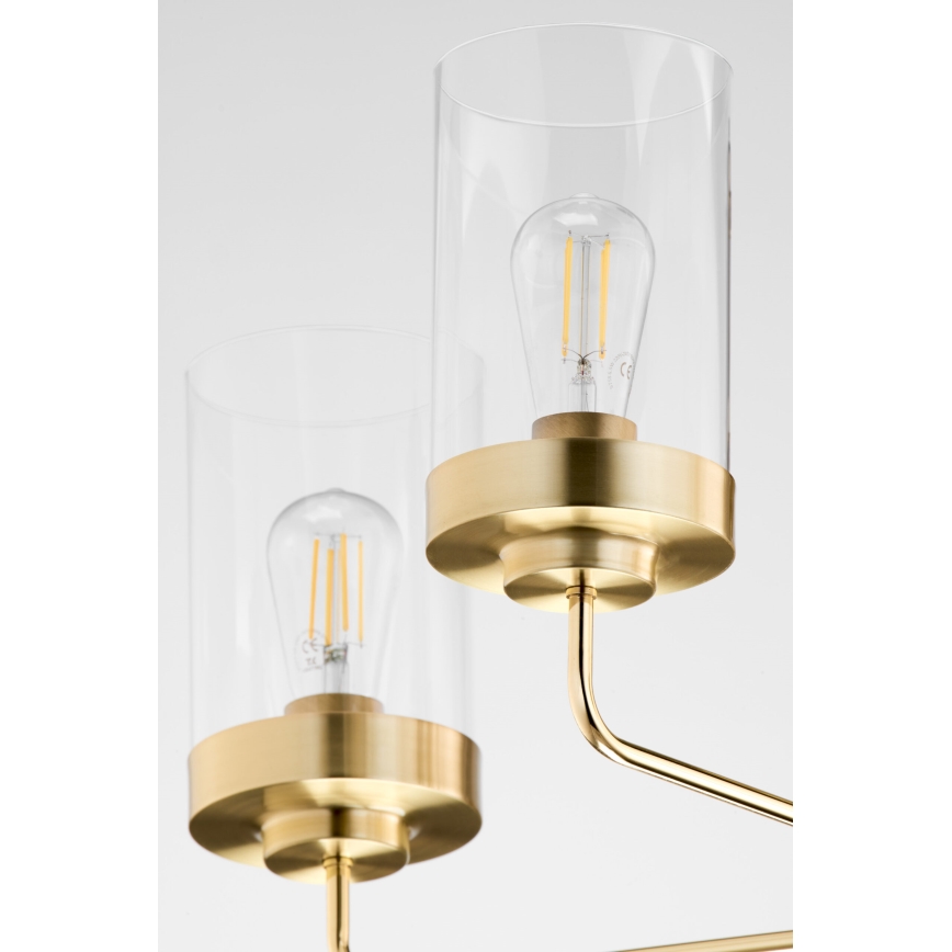 Jupiter 2088 - Kroonluchter met stang RAMIREZ 5xE27/15W/230V goud/zwart