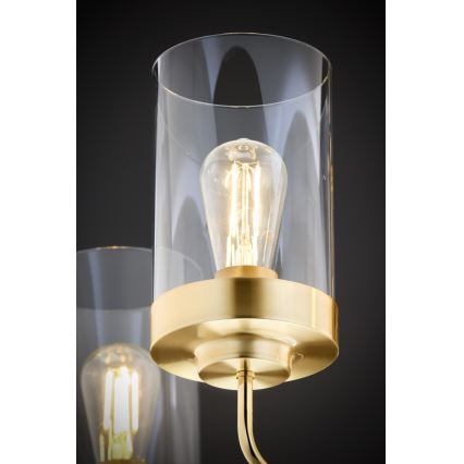 Jupiter 2088 - Kroonluchter met stang RAMIREZ 5xE27/15W/230V goud/zwart