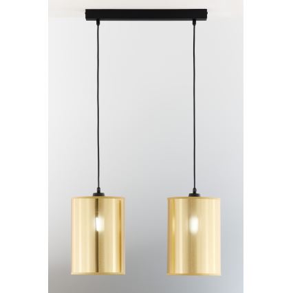Jupiter 2091 - Hanglamp aan kabel CORTINA 2xE27/15W/230V goud/zwart