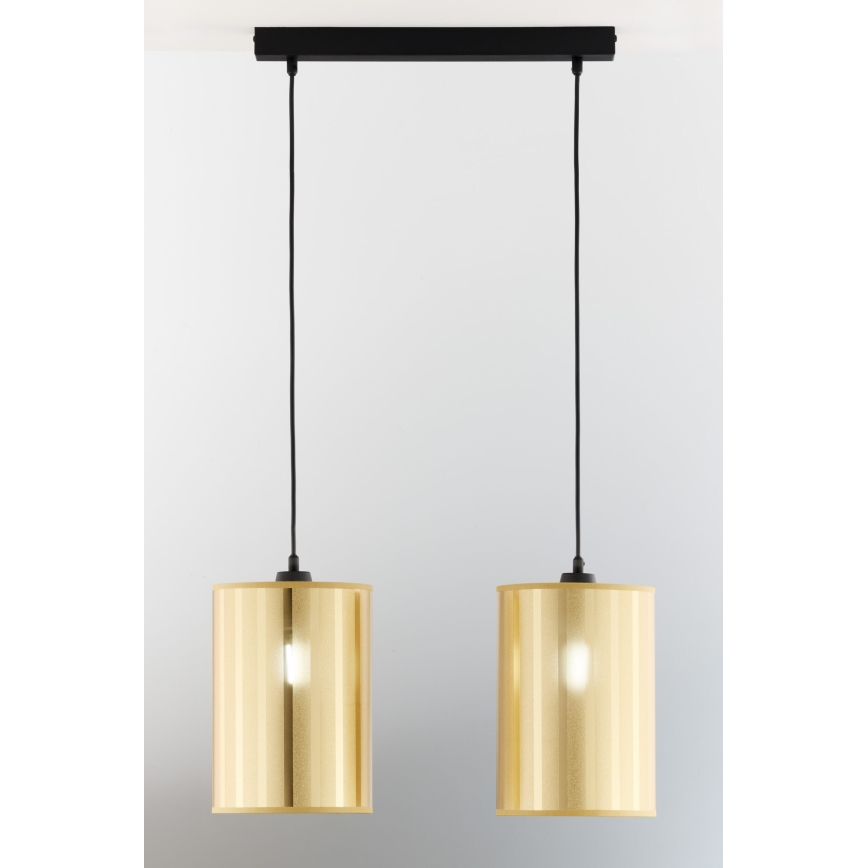 Jupiter 2091 - Hanglamp aan kabel CORTINA 2xE27/15W/230V goud/zwart