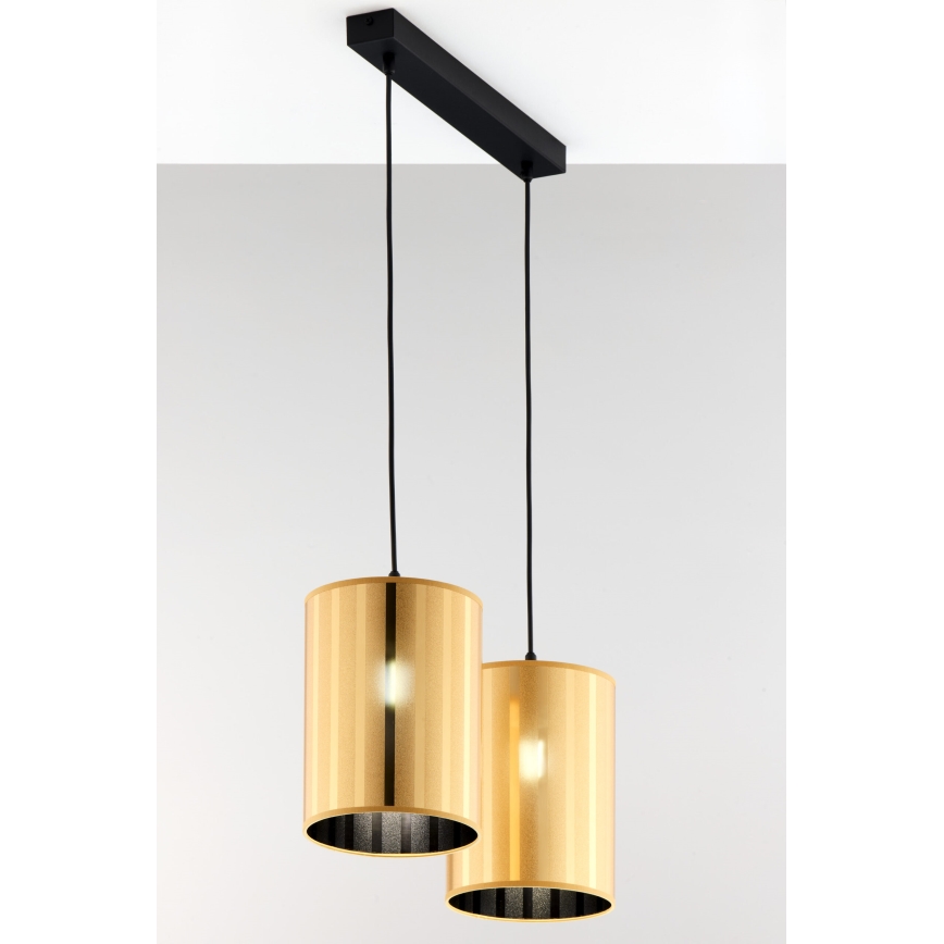 Jupiter 2091 - Hanglamp aan kabel CORTINA 2xE27/15W/230V goud/zwart