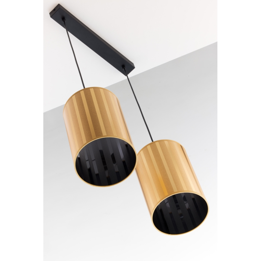 Jupiter 2091 - Hanglamp aan kabel CORTINA 2xE27/15W/230V goud/zwart