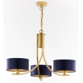 Jupiter 2093 - Kroonluchter met ketting ARTHUR 3xE27/15W/230V blauw/goud