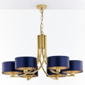 Jupiter 2095 - Kroonluchter aan ketting ARTHUR 6xE27/15W/230V blauw/goud