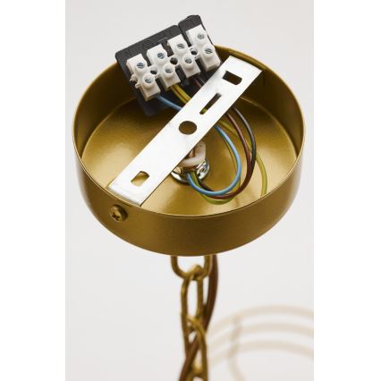 Jupiter 2095 - Kroonluchter aan ketting ARTHUR 6xE27/15W/230V blauw/goud