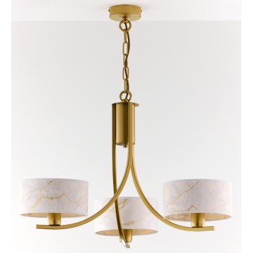 Jupiter 2096 - Kroonluchter met ketting ARTHUR 3xE27/15W/230V wit/goud/marmerdecor