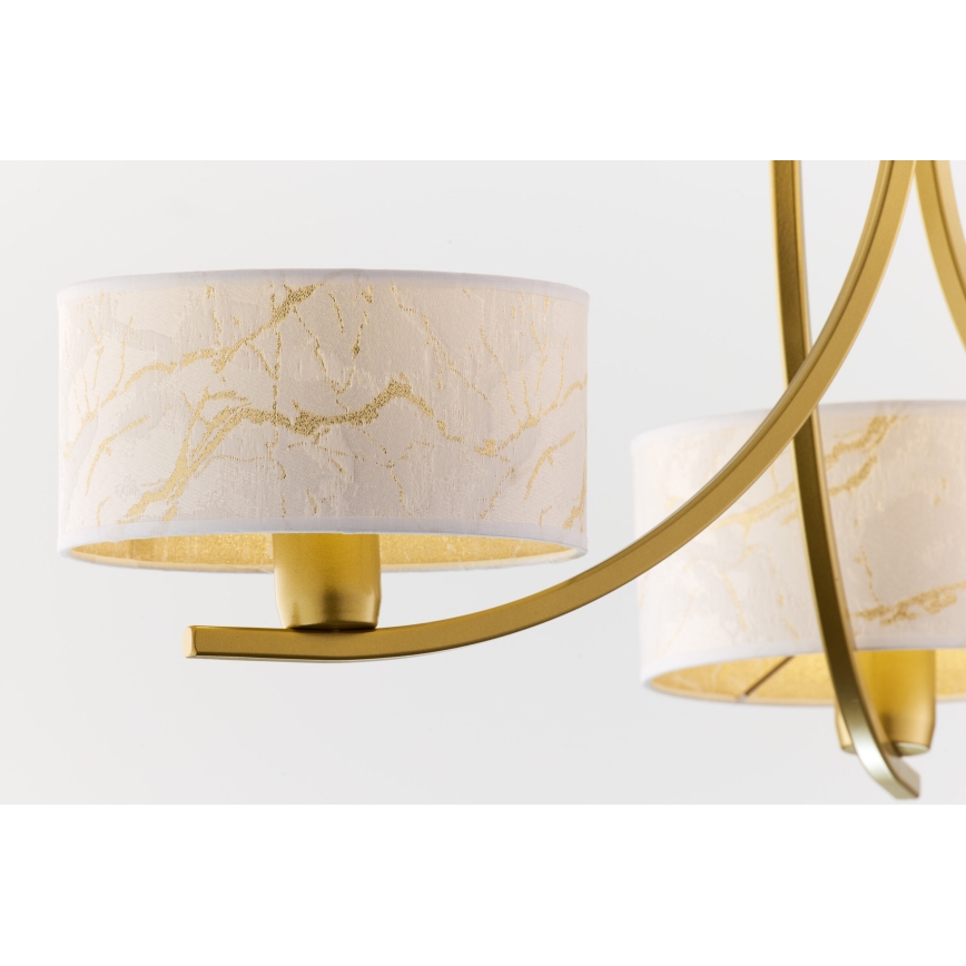 Jupiter 2096 - Kroonluchter met ketting ARTHUR 3xE27/15W/230V wit/goud/marmerdecor