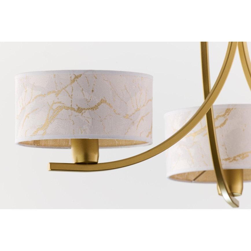 Jupiter 2096 - Kroonluchter met ketting ARTHUR 3xE27/15W/230V wit/goud/marmerdecor